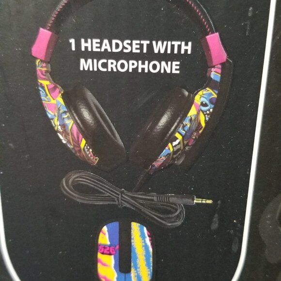 Disney Stitch 3 Piece Set Headset-Wireless Mouse- Mouse pad Brand New - Picture 4 of 16